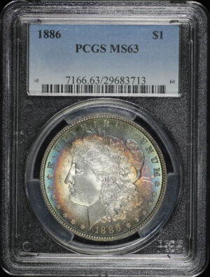 Obverse of this 1886 Morgan Dollar PCGS MS-63