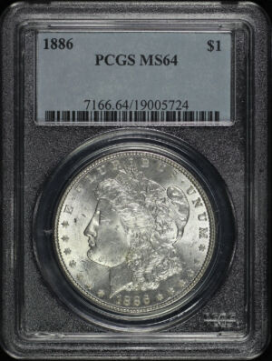 Obverse of this 1886 Morgan Dollar PCGS MS-64