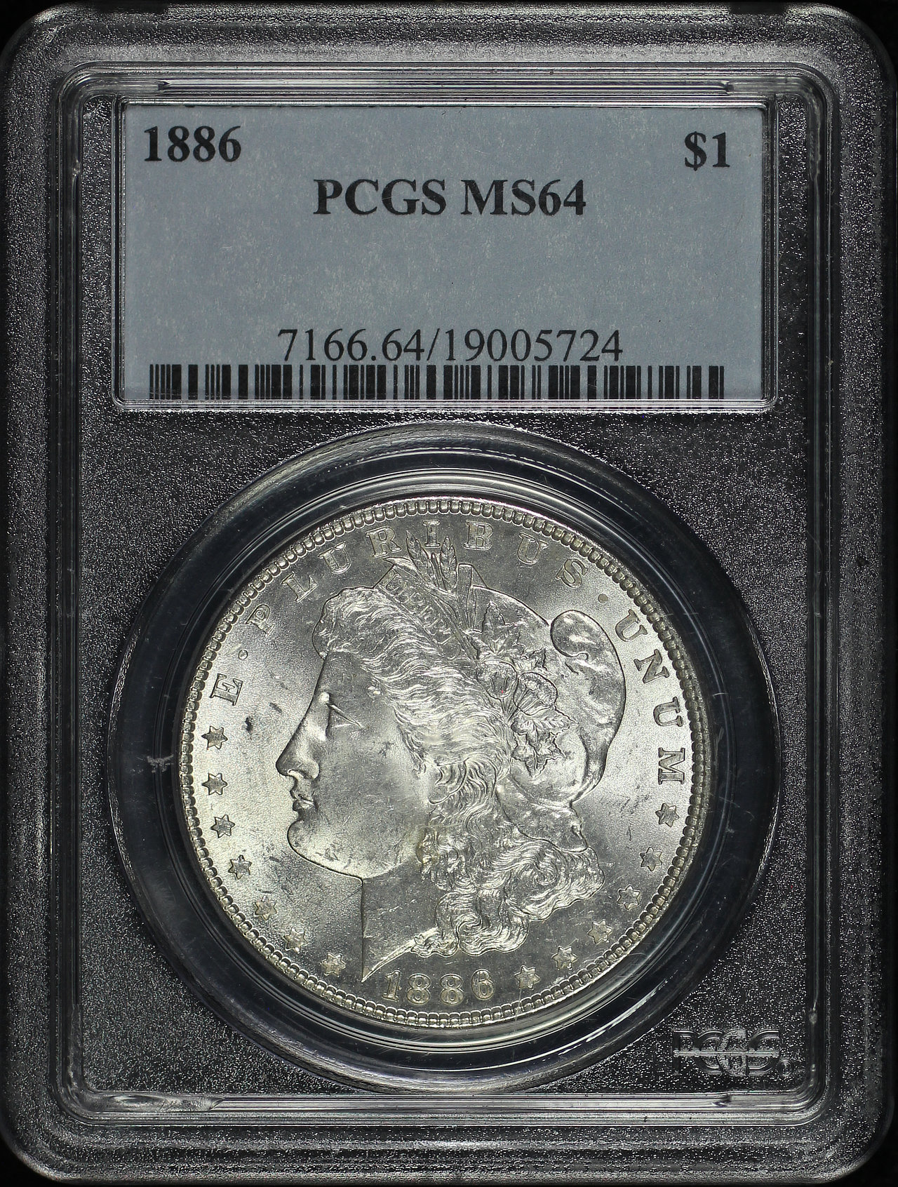 Obverse of this 1886 Morgan Dollar PCGS MS-64