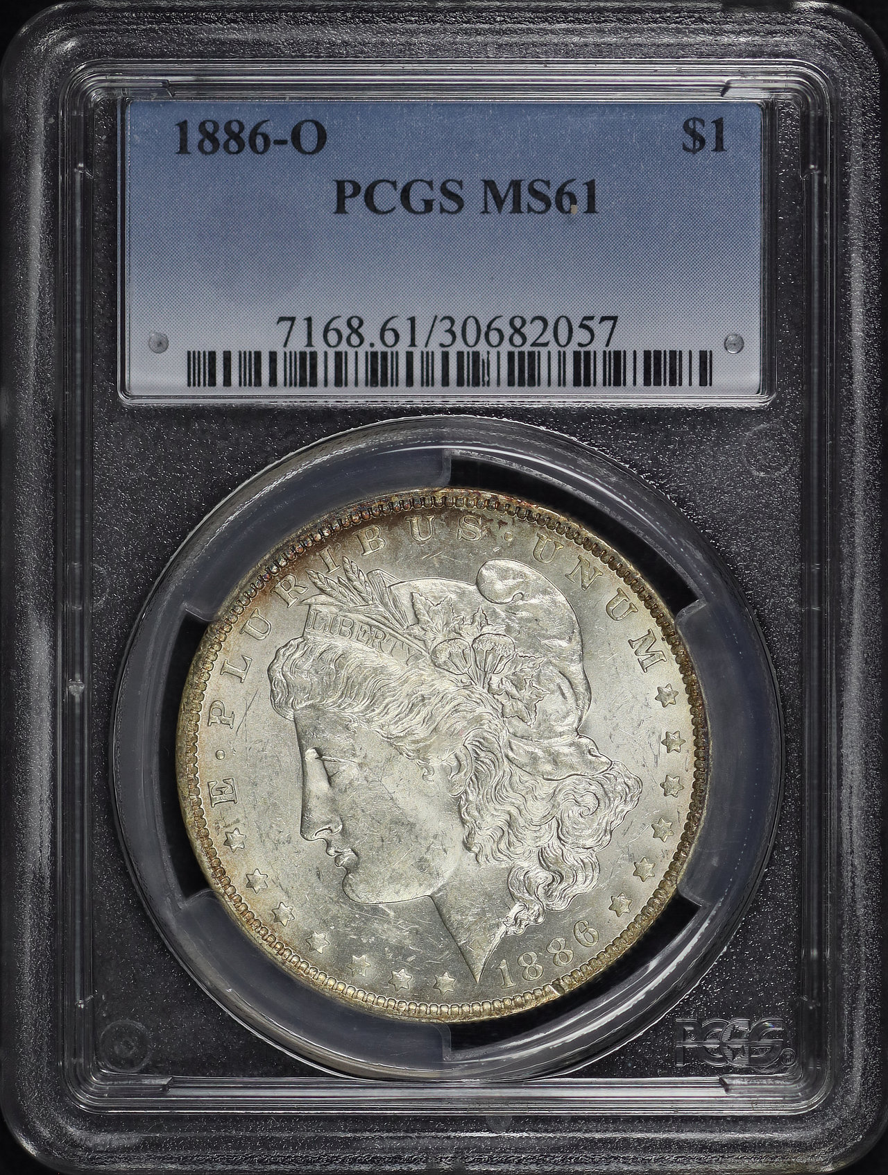 Obverse of this 1886-O Morgan Dollar PCGS MS-61