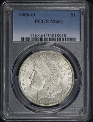 Obverse of this 1886-O Morgan Dollar PCGS MS-61