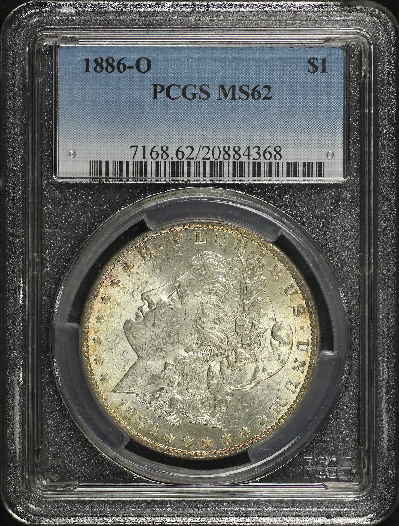Obverse of this 1886-O Morgan Dollar PCGS MS-62
