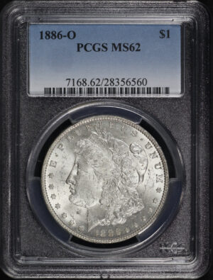 Obverse of this 1886-O Morgan Dollar PCGS MS-62