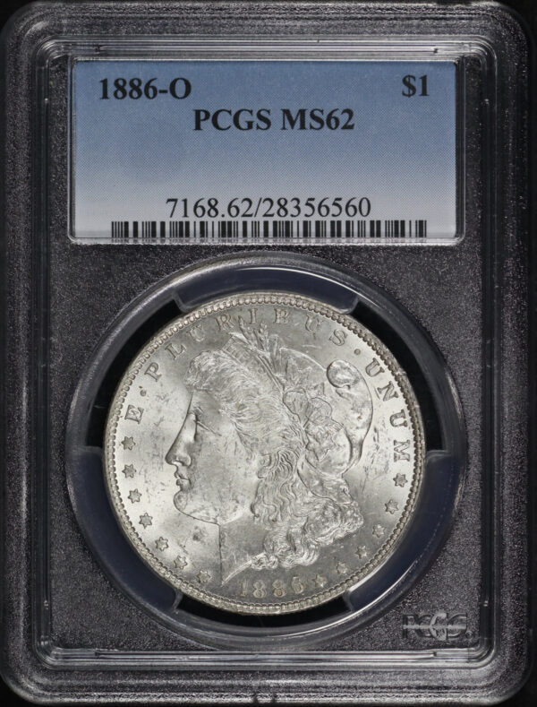 Obverse of this 1886-O Morgan Dollar PCGS MS-62