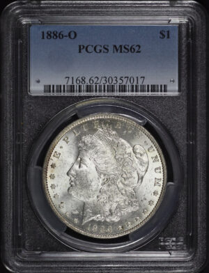 Obverse of this 1886-O Morgan Dollar PCGS MS-62