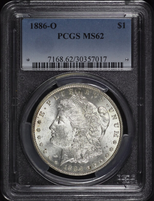 Obverse of this 1886-O Morgan Dollar PCGS MS-62