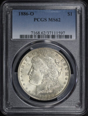 Obverse of this 1886-O Morgan Dollar PCGS MS-62