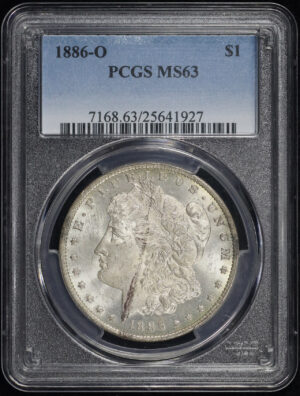 Obverse of this 1886-O Morgan Dollar PCGS MS-63