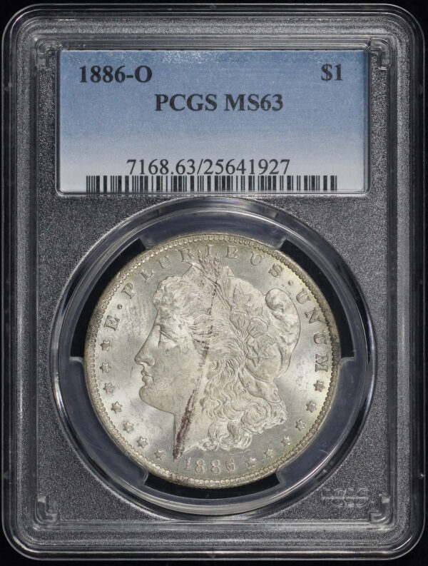 Obverse of this 1886-O Morgan Dollar PCGS MS-63