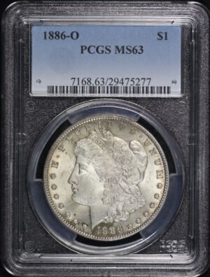 Obverse of this 1886-O Morgan Dollar PCGS MS-63