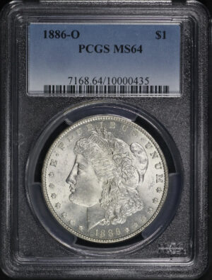 Obverse of this 1886-O Morgan Dollar PCGS MS-64