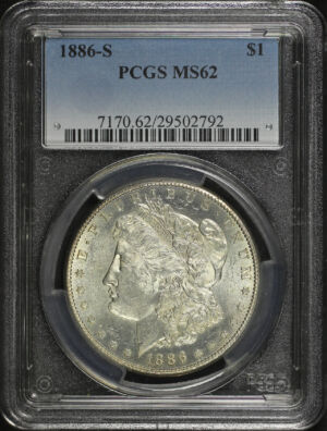 Obverse of this 1886-S Morgan Dollar PCGS MS-62