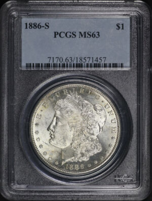 Obverse of this 1886-S Morgan Dollar PCGS MS-63