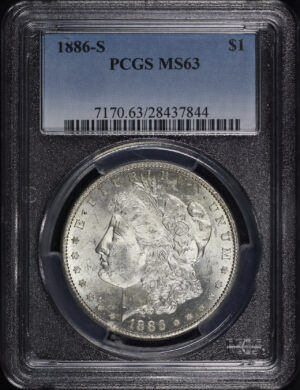 Obverse of this 1886-S Morgan Dollar PCGS MS-63