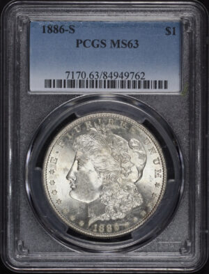 Obverse of this 1886-S Morgan Dollar PCGS MS-63