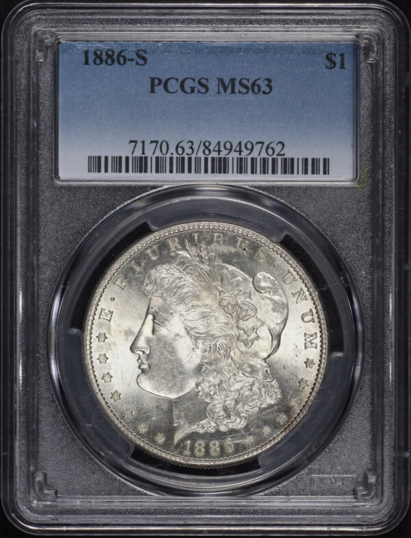 Obverse of this 1886-S Morgan Dollar PCGS MS-63