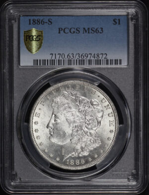 Obverse of this 1886-S Morgan Dollar PCGS MS-63