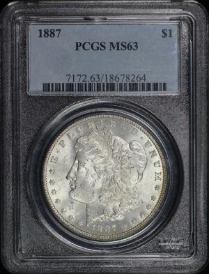 Obverse of this 1887 Morgan Dollar PCGS MS-63