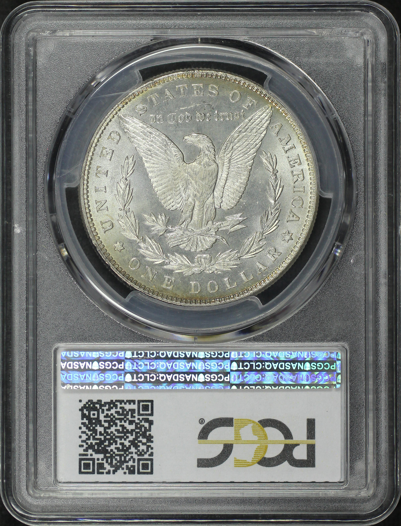 Reverse of this 1887 Morgan Dollar Overdate PCGS MS-63