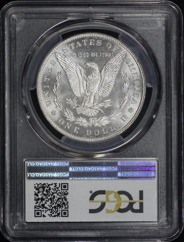 Reverse of this 1887/6 Morgan Dollar Overdate PCGS MS-65