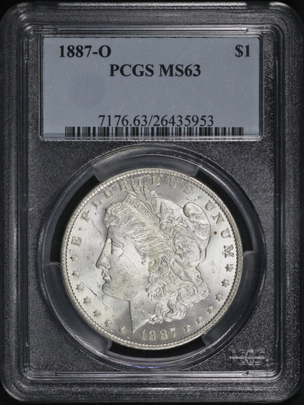 Obverse of this 1887-O Morgan Dollar PCGS MS-63
