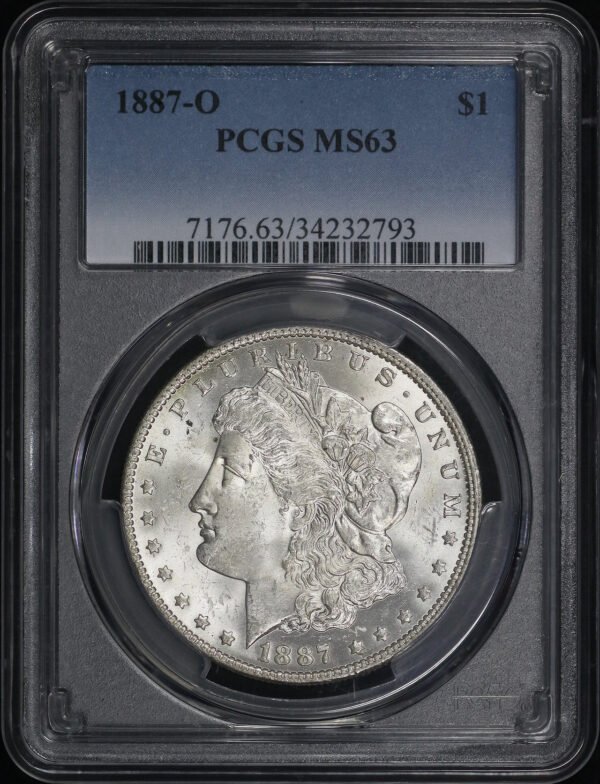 Obverse of this 1887-O Morgan Dollar PCGS MS-63