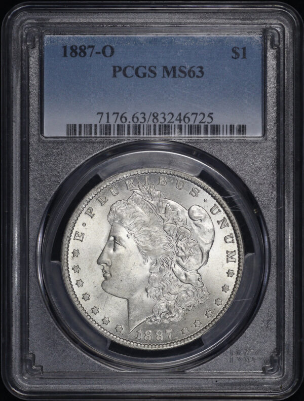 Obverse of this 1887-O Morgan Dollar PCGS MS-63