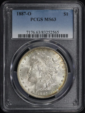 Obverse of this 1887-O Morgan Dollar PCGS MS-63