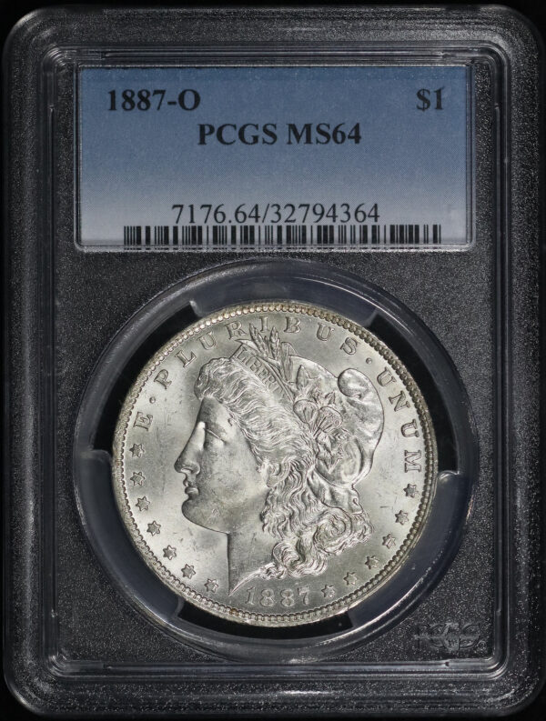 Obverse of this 1887-O Morgan Dollar PCGS MS-64