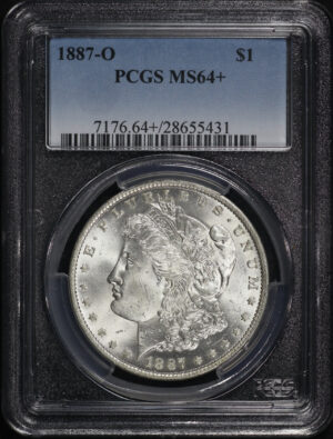 Obverse of this 1887-O Morgan Dollar PCGS MS-64+