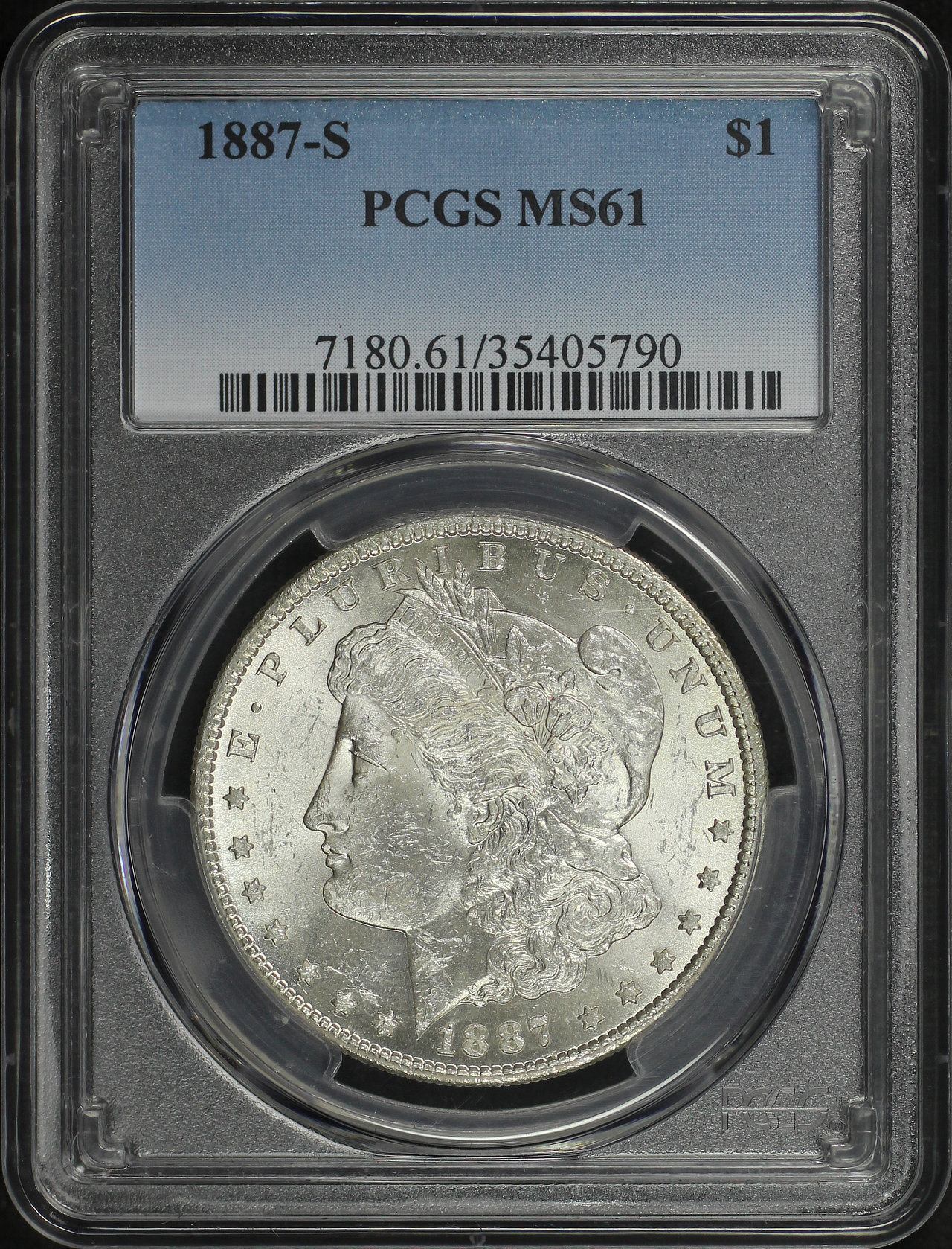 Obverse of this 1887-S Morgan Dollar PCGS MS-61