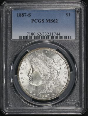 Obverse of this 1887-S Morgan Dollar PCGS MS-62