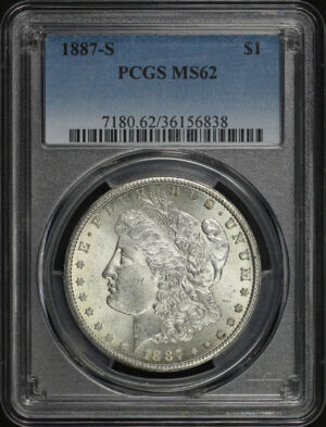Obverse of this 1887-S Morgan Dollar PCGS MS-62