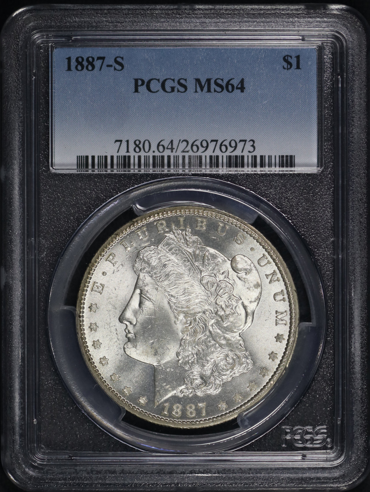 Obverse of this 1887-S Morgan Dollar PCGS MS-64