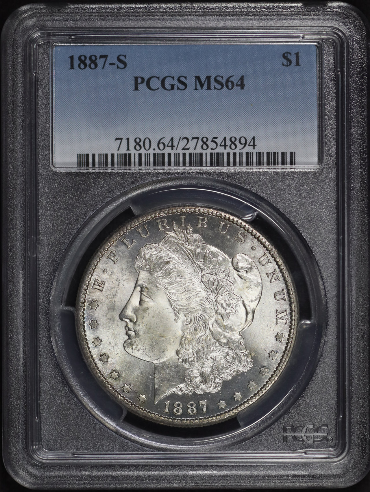 Obverse of this 1887-S Morgan Dollar PCGS MS-64