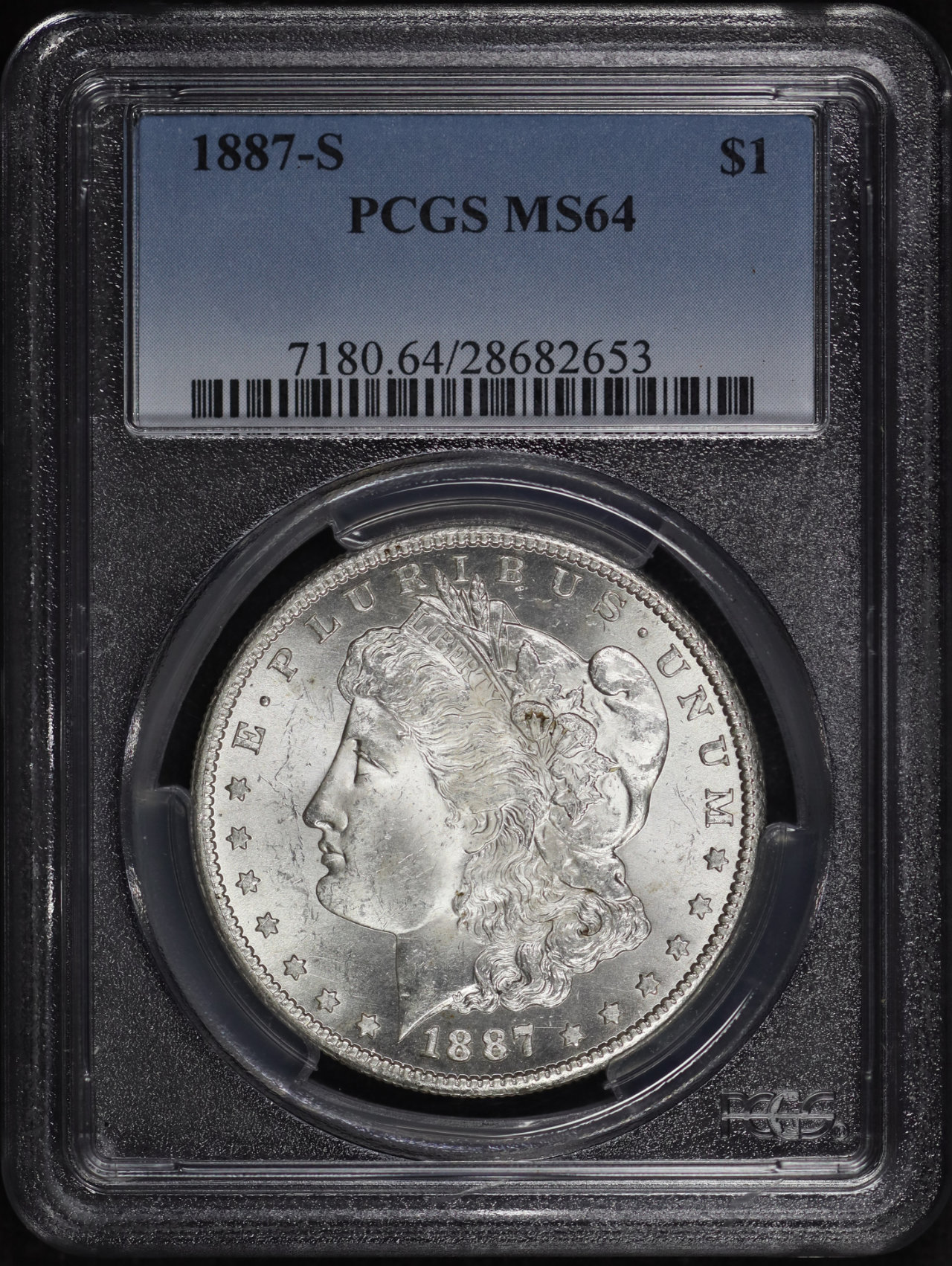 Obverse of this 1887-S Morgan Dollar PCGS MS-64