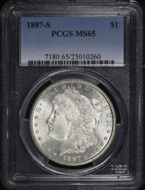 Obverse of this 1887-S Morgan Dollar PCGS MS-65