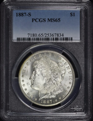 Obverse of this 1887-S Morgan Dollar PCGS MS-65