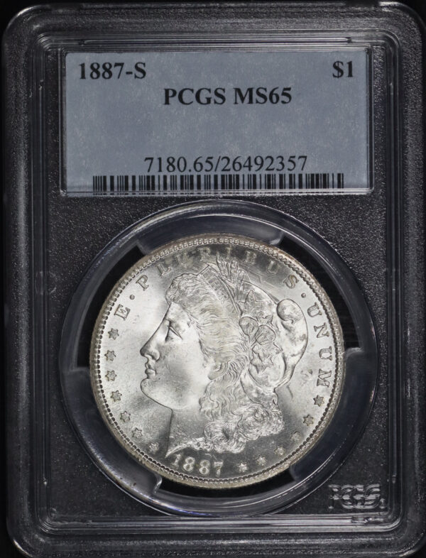 Obverse of this 1887-S Morgan Dollar PCGS MS-65