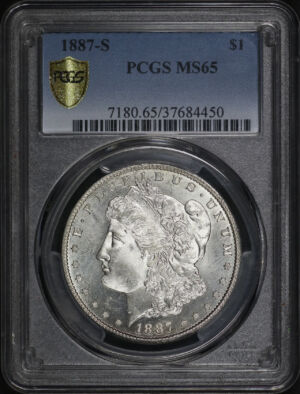 Obverse of this 1887-S Morgan Dollar PCGS MS-65