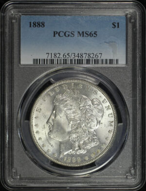 Obverse of this 1888 Morgan Dollar PCGS MS-65