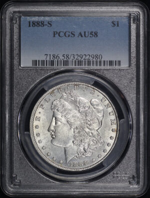 Obverse of this 1888-S Morgan Dollar PCGS AU-58