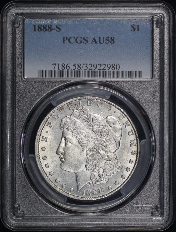 Obverse of this 1888-S Morgan Dollar PCGS AU-58