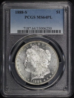Obverse of this 1888-S Morgan Dollar PCGS MS-64 PL
