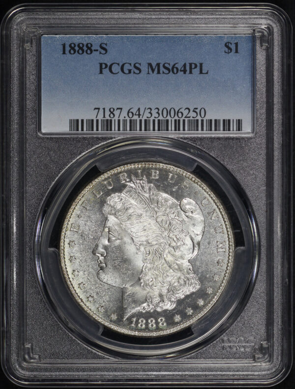 Obverse of this 1888-S Morgan Dollar PCGS MS-64 PL