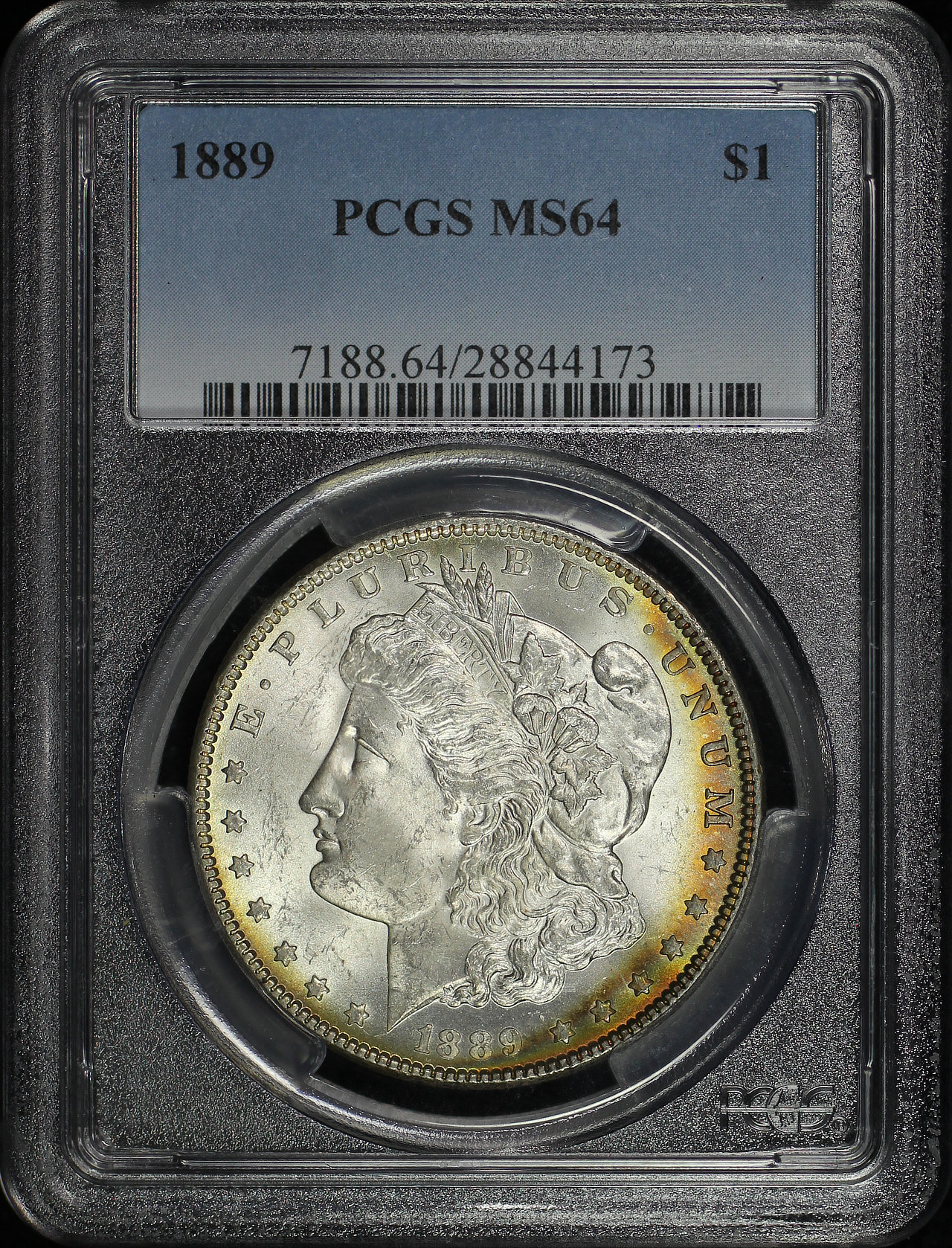 Obverse of this 1889 Morgan Dollar PCGS MS-64