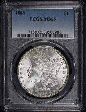 Obverse of this 1889 Morgan Dollar PCGS MS-65