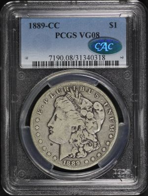 Obverse of this 1889-CC Morgan Dollar PCGS VG-08 CAC