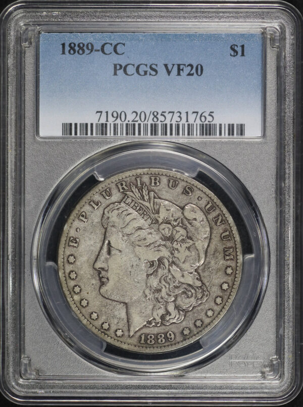 Obverse of this 1889-CC Morgan Dollar PCGS VF-20