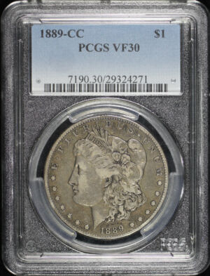 Obverse of this 1889-CC Morgan Dollar PCGS VF-30